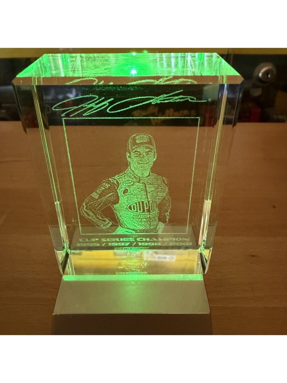 NASCAR Collectibles  Racebrick: Jeff Gordon, # 24.  Glass Block Brick With BOX